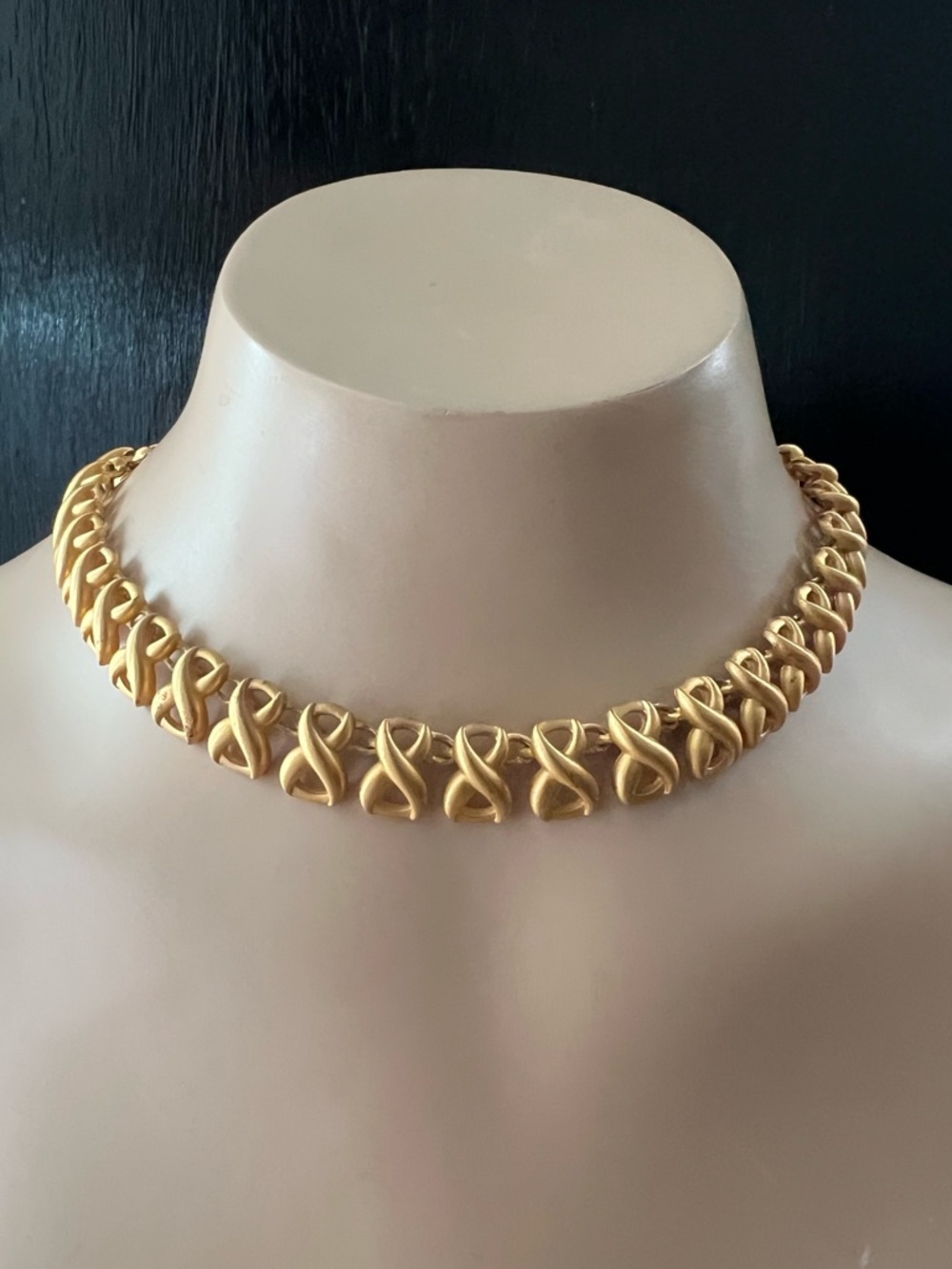 Anne Klein matte gold-tone choker necklace (stamped)